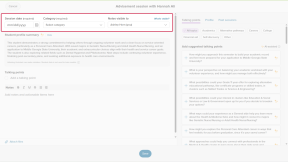 An Advisement session for a student is open. The session date, category, and visibility fields are all highlighted.